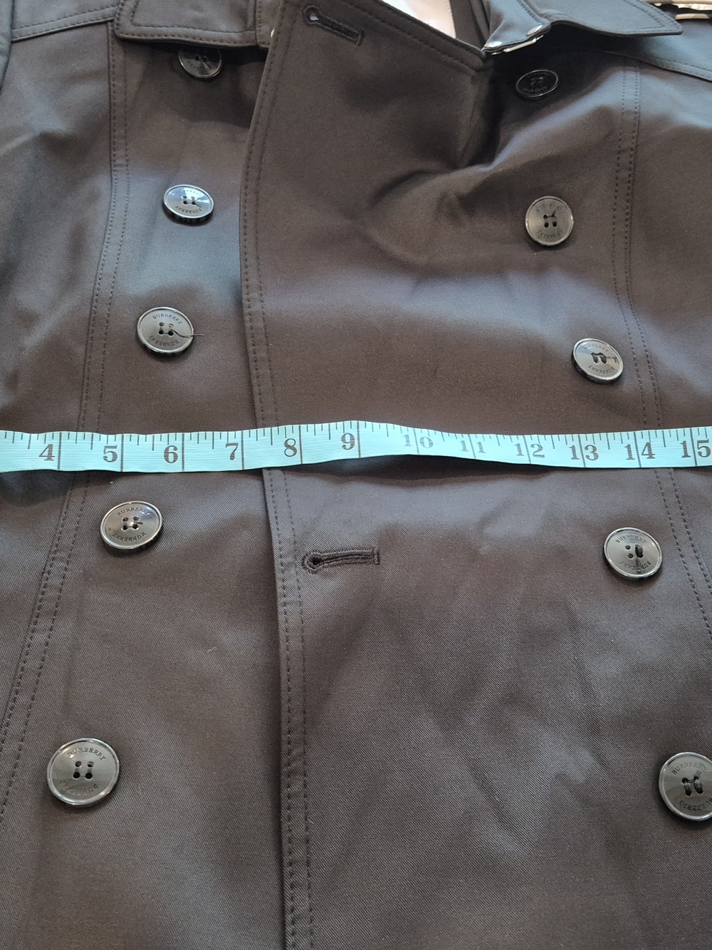 Burberry Women’s Black Double-Breasted Trench with Signature Check Trim - Picture 4 of 7